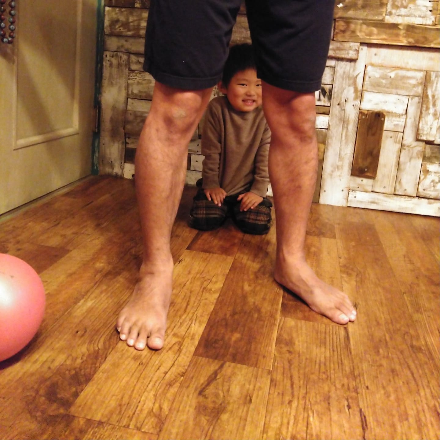 父と体幹トレーニング。